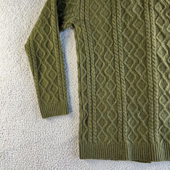 NWT Talbots Cardigan Sweater Womens Small Green Wool Alpaca Cable Knit V Neck - Picture 10 of 15
